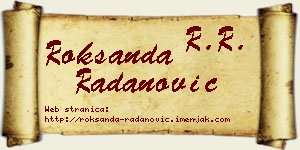 Roksanda Radanović vizit kartica